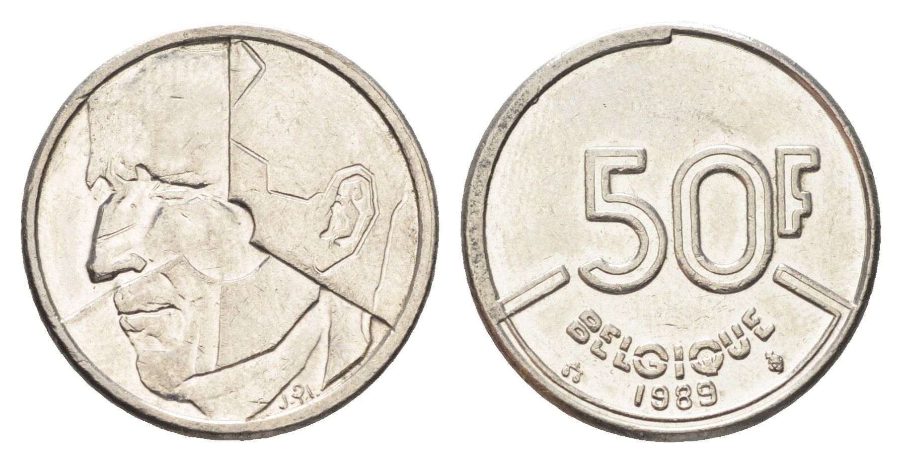 Бельгия 50 франков 1989 Belgique, Бодуэн I (1951-1993) KM 168 никель 4706-125
