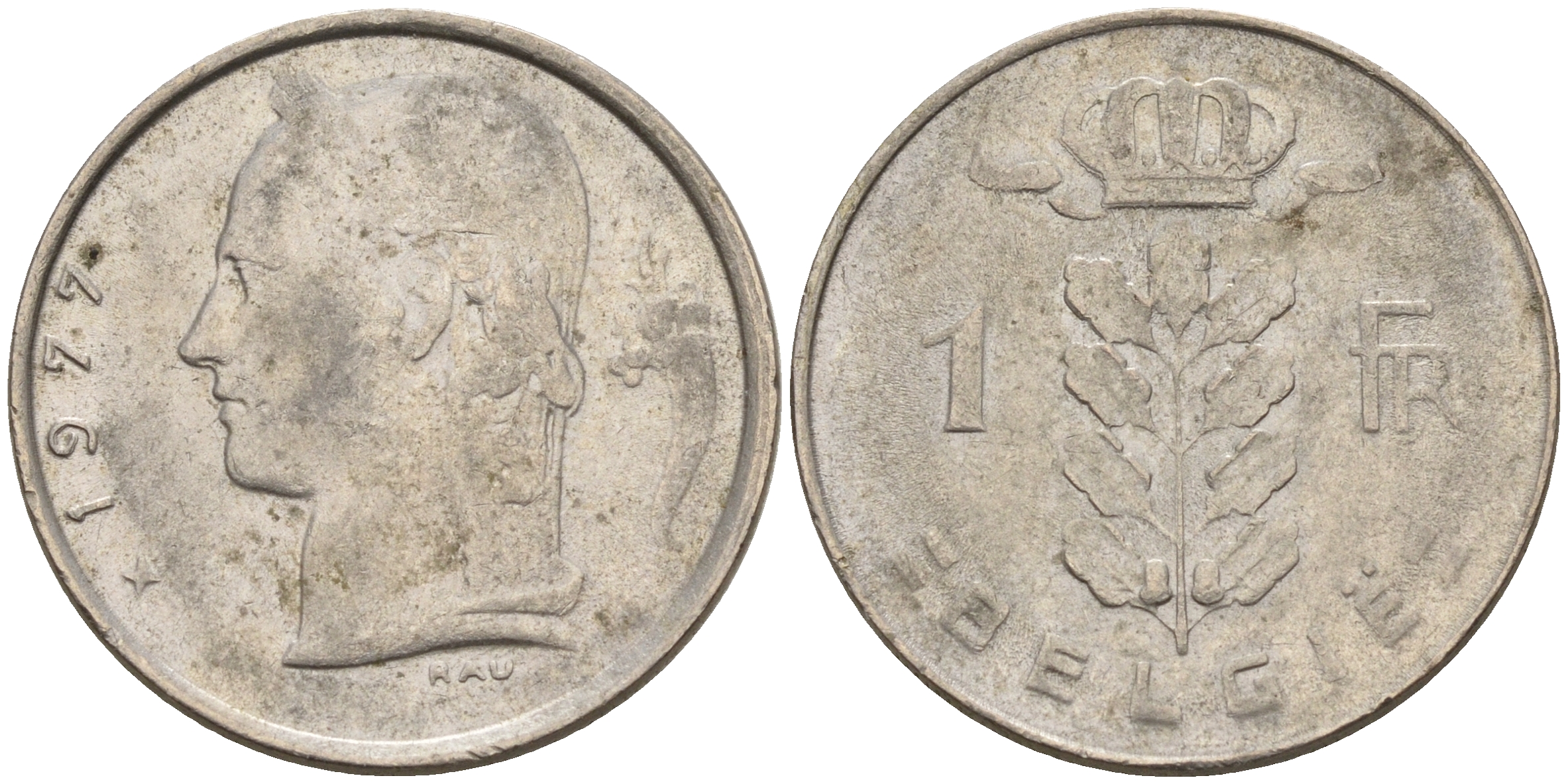 Бельгия 1 франк 1977 Belgie КМ 142.1 медно-никель    4602-656