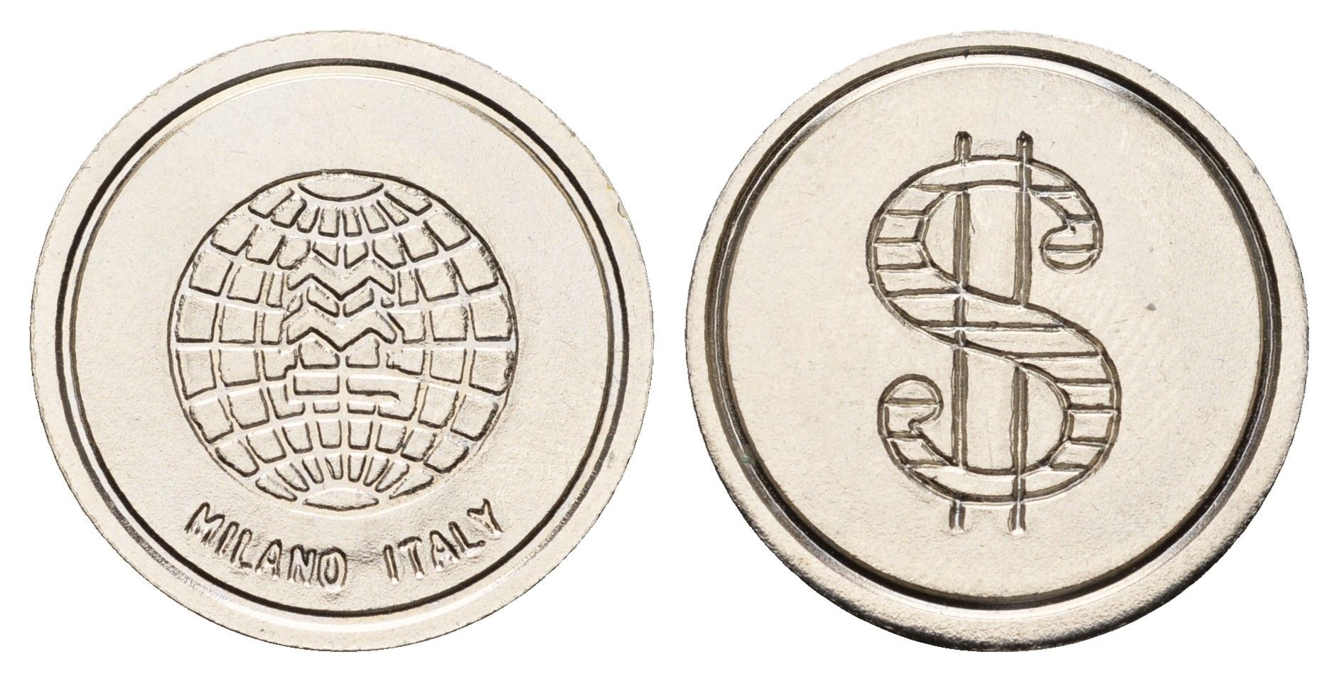 Италия, Милан жетон "Доллар" диаметр 24 мм, вес 5,2 гр нержавеющая сталь 4670-941