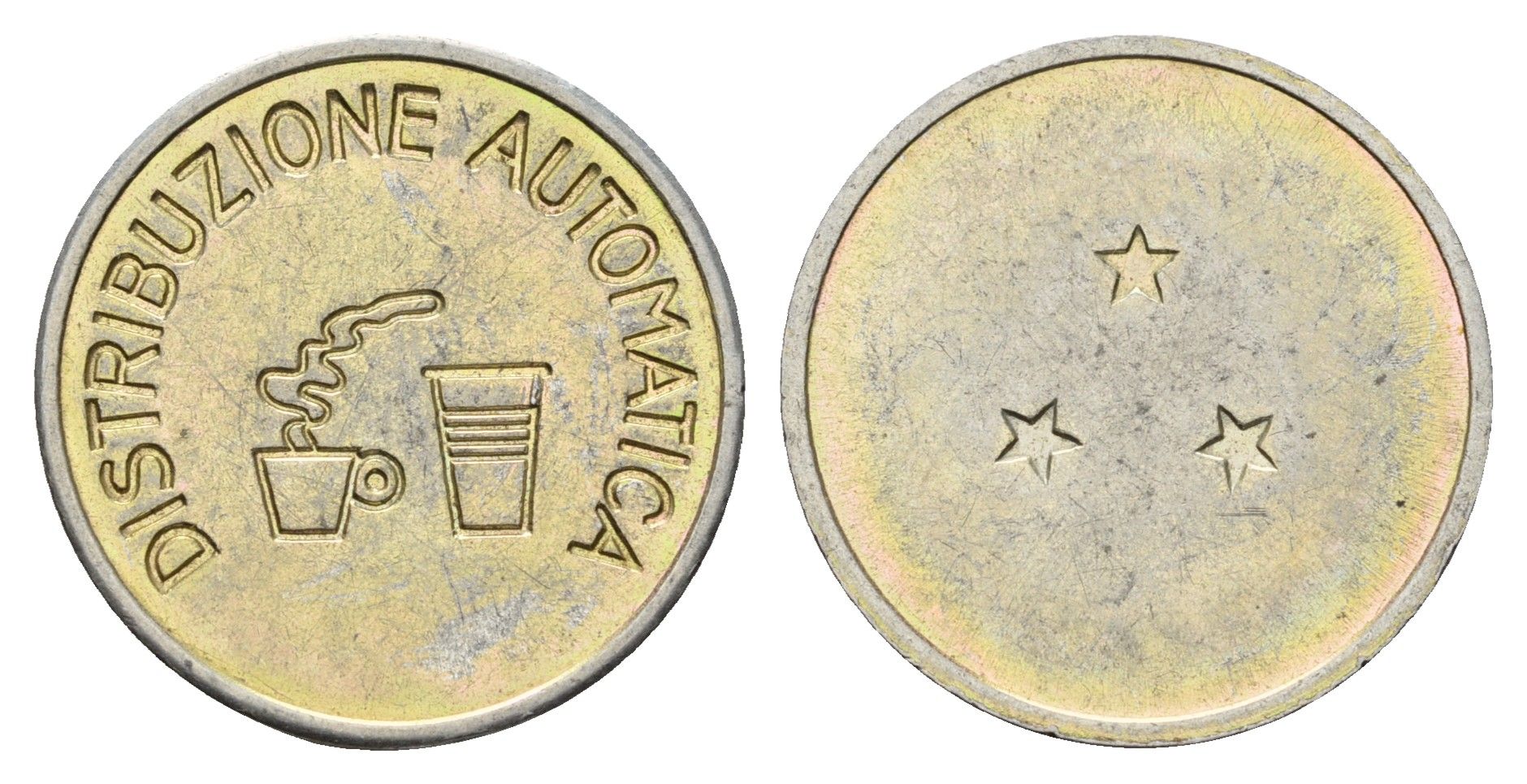 Италия жетон для выдачи напитков - кофе диаметр 24 мм, вес 5,1 гр нержавеющая сталь 4670-953