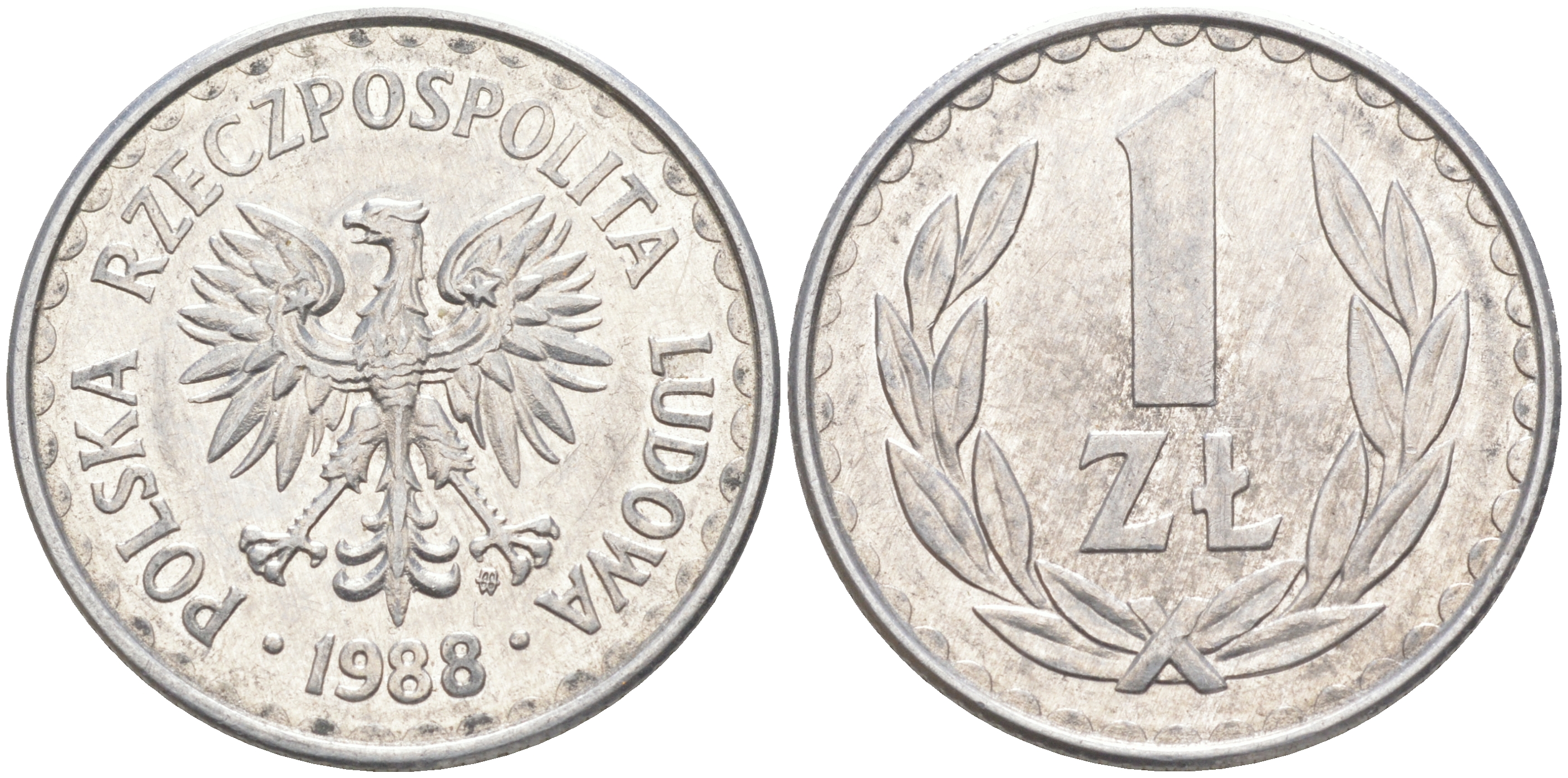 ПОЛЬША 1 ЗЛОТЫЙ 1988 MW KM 49.2 алюминий 106-544