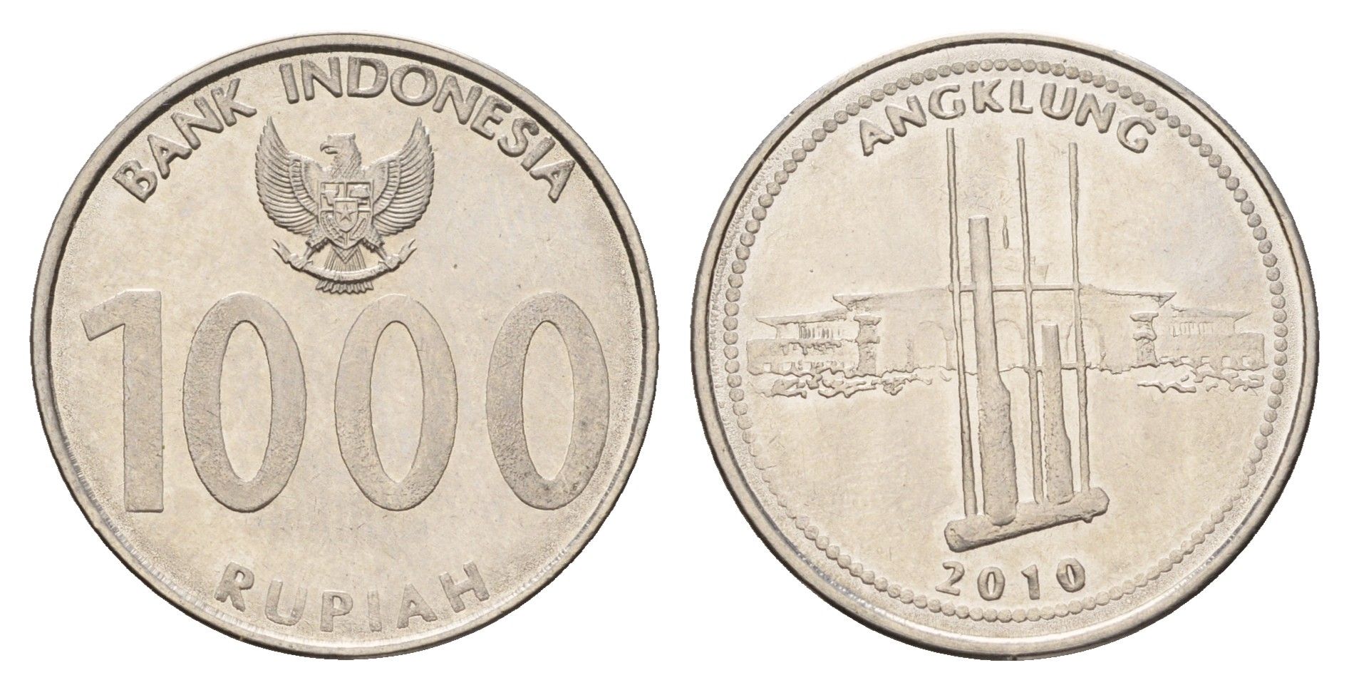 Индонезия 1000 рупий 2010 KM 70 сталь плакированная никелем UNC 4675-121