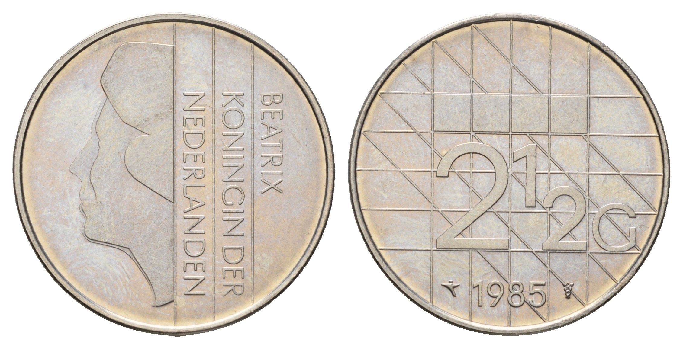 Нидерланды 2 1/2 гульдена 1985 Беатрикс (1980-2013) KM 206 никель UNC 4367-426