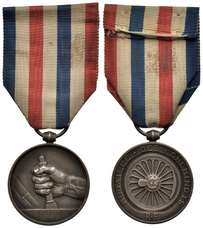 Франция медаль 1941 лучшему железнодорожнику 3831-521