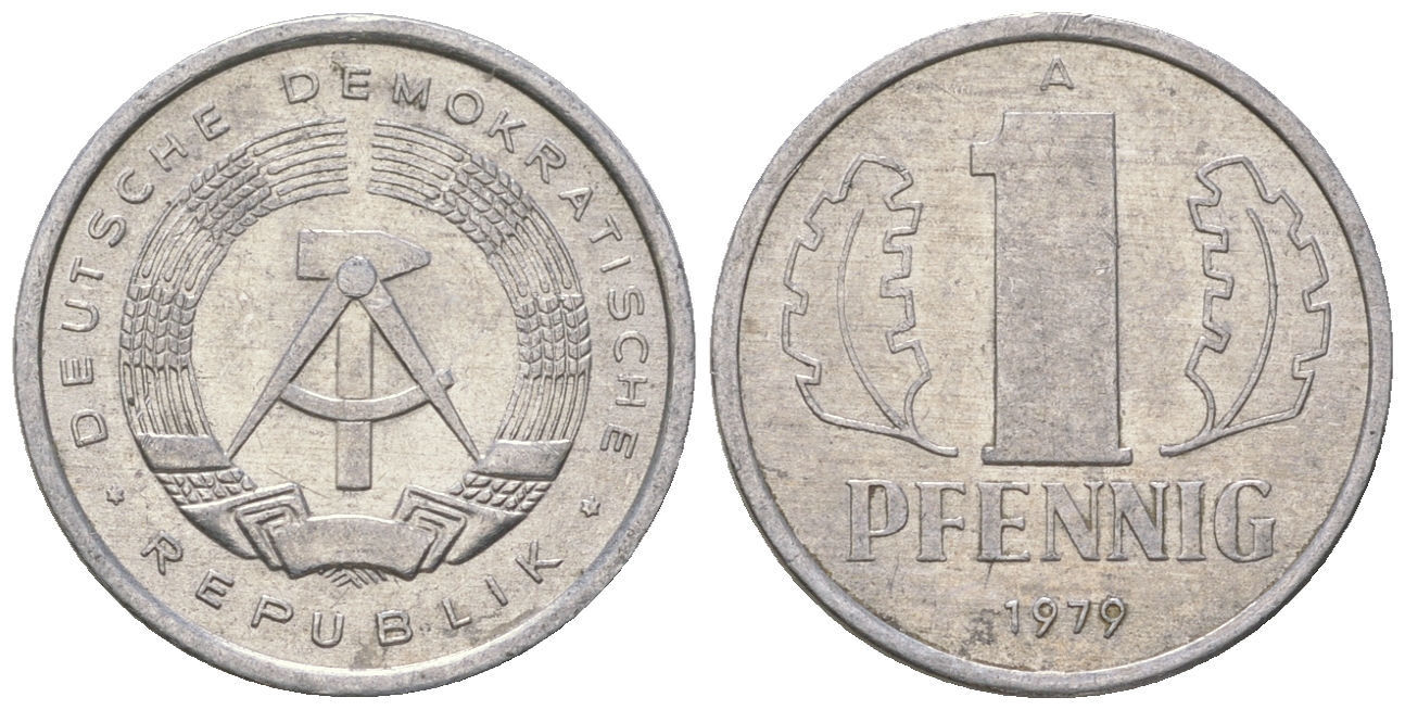 ГДР 1 пфенниг 1979 А KM 8.2 алюминий 4623-345