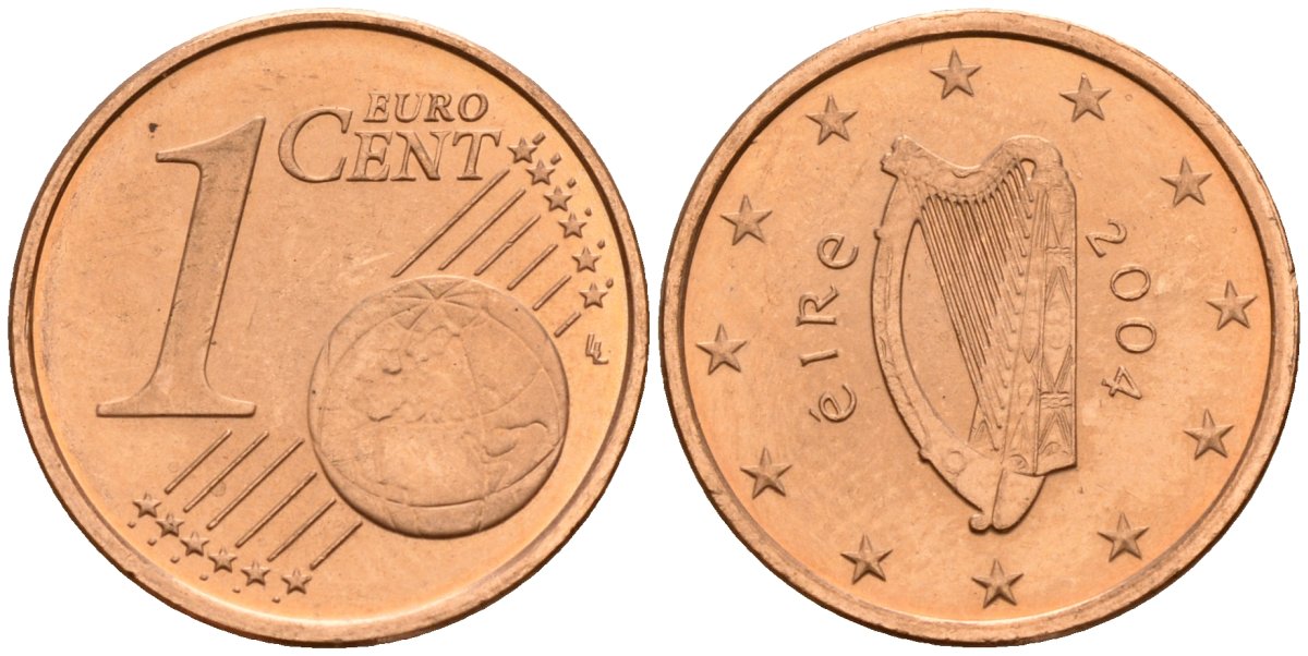 Ирландия 1 евроцент 2004 KM 32 сталь плакированная медью 4174-858