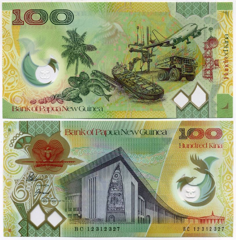 Папуа-Новая Гвинея 100 кина 2012 Парламент, танкер, самолет, грузовик Pick 44 a пластик UNC (пресс) 451-123-2