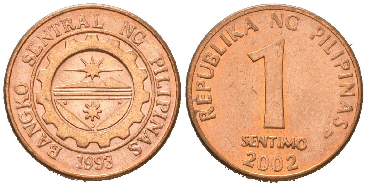 Филиппины 1 сентимо 2002 KM 273 сталь плакированная медью UNC 4621-368