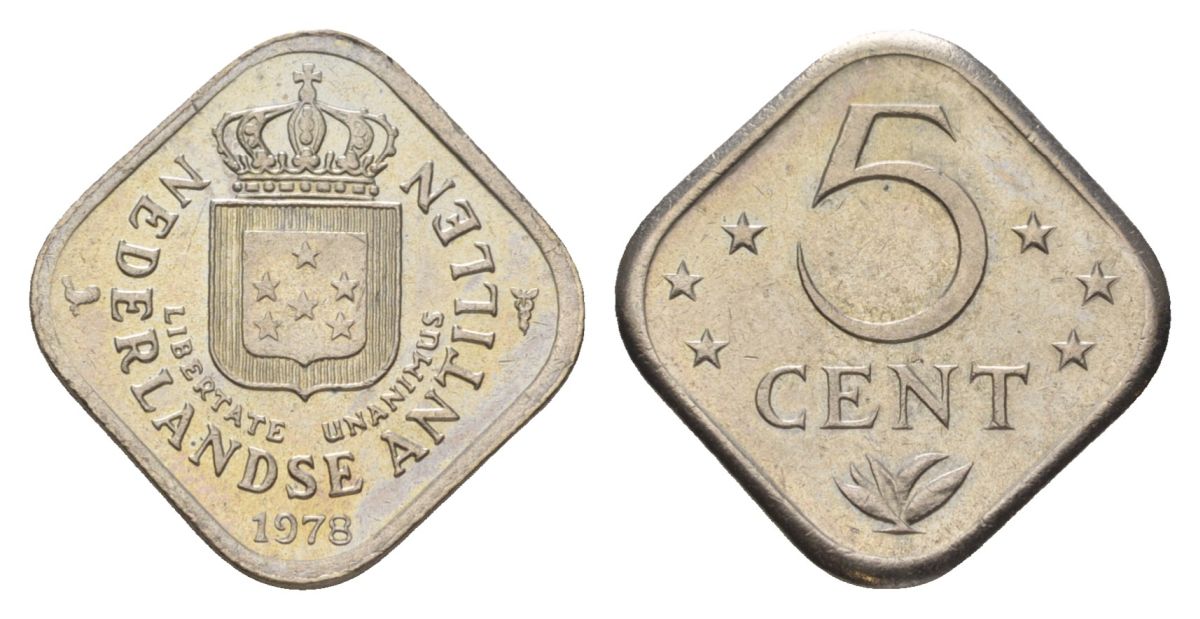 Нидерландские Антильские острова 5 центов 1978 KM 13 медно-никель UNC 4627-668