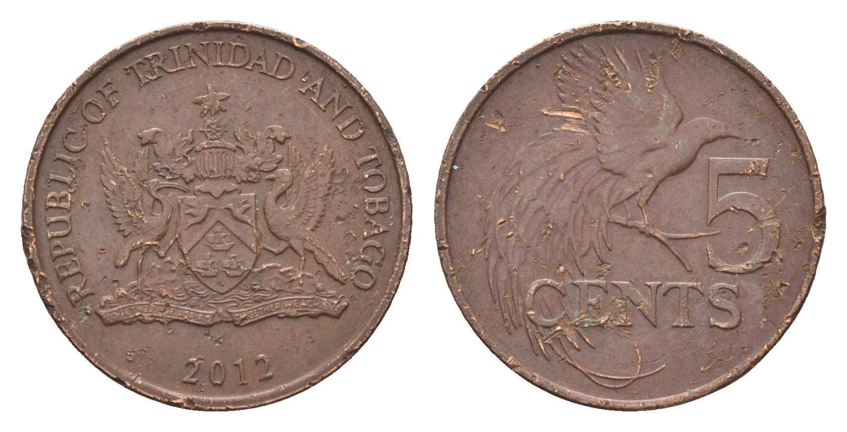 Тринидад и Тобаго 5 центов 2012 KM 30 бронза 4664-667