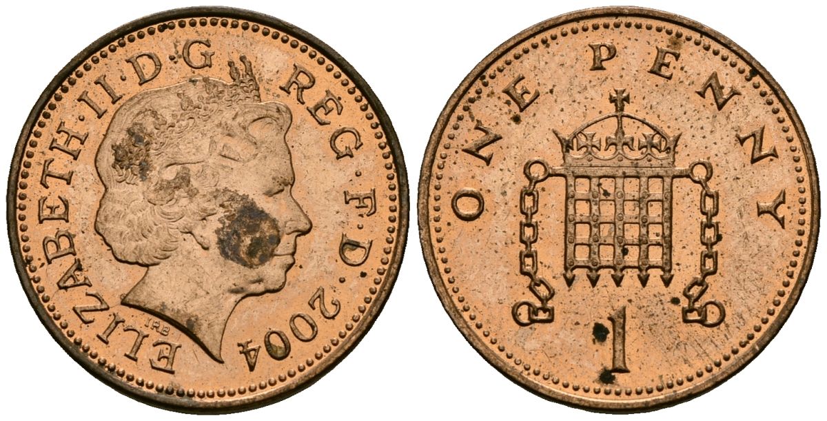 Великобритания 5 пенсов 2004 Елизавета II (1952-2022) KM 986, Spink 4710 сталь плакированная медью 4173-1131