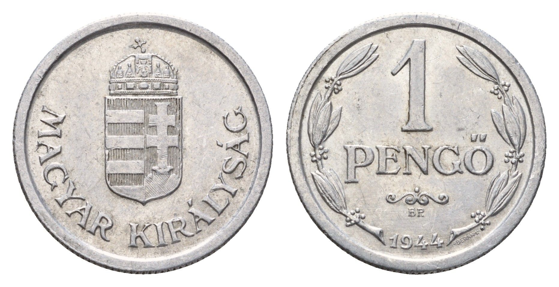 Венгрия 1 пенге 1944 KM 521 алюминий 46-461