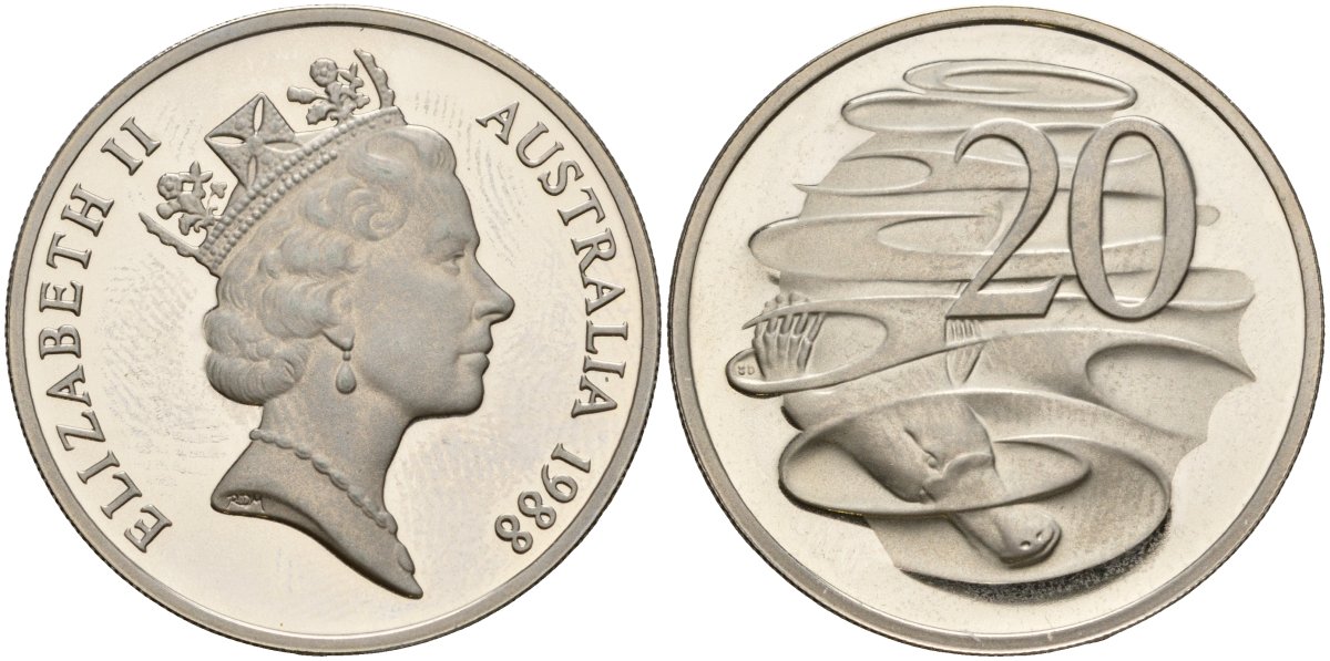 Австралия 20 центов 1988 KM 82 медно-никель PROOF 3711-1611