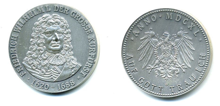 ГЕРМАНИЯ МЕДАЛЬ ФРИДРИХ ВИЛЬГЕЛЬМ I 1620-1688 1522-1214
