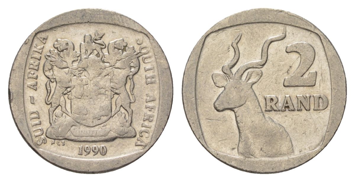 ЮАР 2 ранда 1990 KM 139 медь плакированная никелем 4626-1034