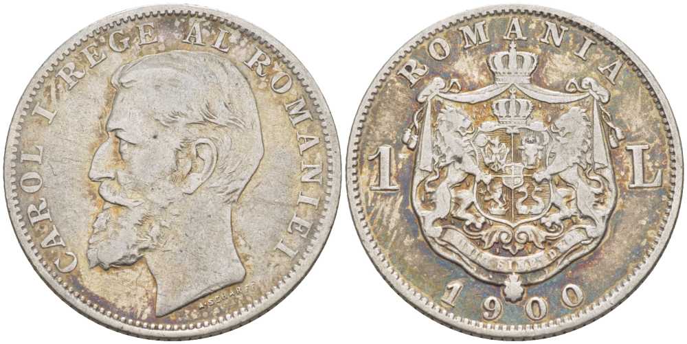 Румыния 1 лей 1900 Кароль I (1881-1914) KM 24 серебро 441-1242