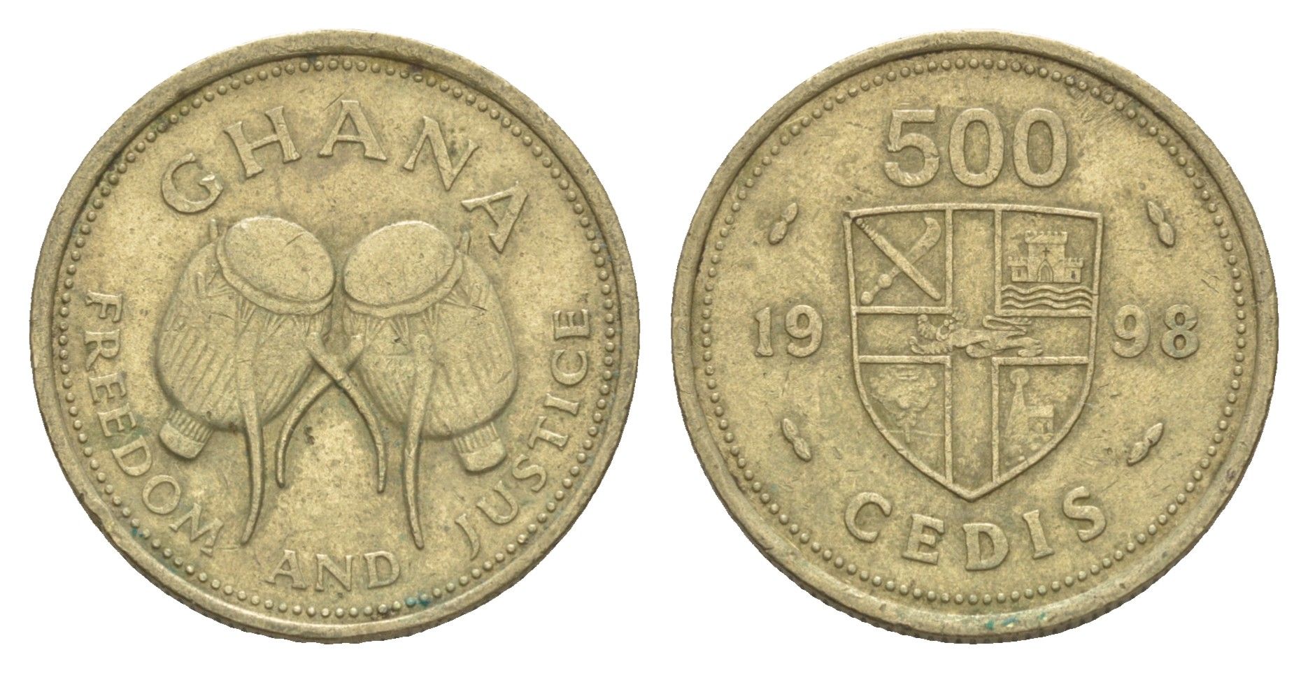 Гана 500 седи 1998 KM 34 никель латунь 4656-732