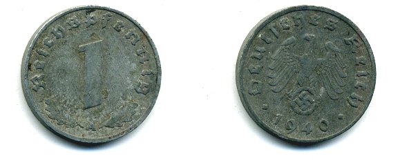 ГЕРМАНИЯ 1 РЕЙХСПФЕННИГ 1940 A цинк 46-2318