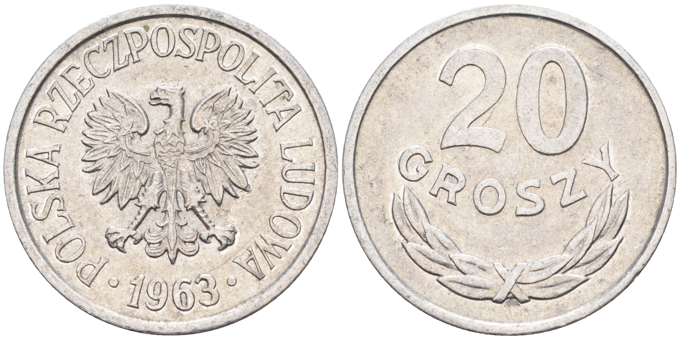 Польша 20 грошей 1963  KM А47 алюминий    4174-667