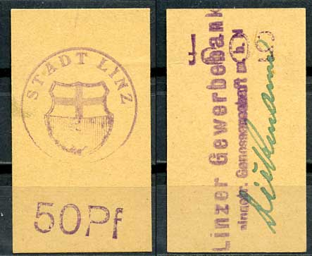 Германия, Линц-на-Рейне 50 пфеннигов 1920 нотгельд Tieste 4140/30 бумага UNC (пресс) 8614-44-1-2