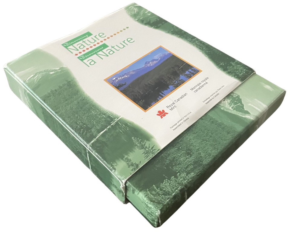 Канада набор из 4 монет по 50 центов 1996 серия природа, детеныши диких животных, в оригинальной коробке, сертификат KM 283, 284, 285, 286 серебро  PROOF  4-4-1-51