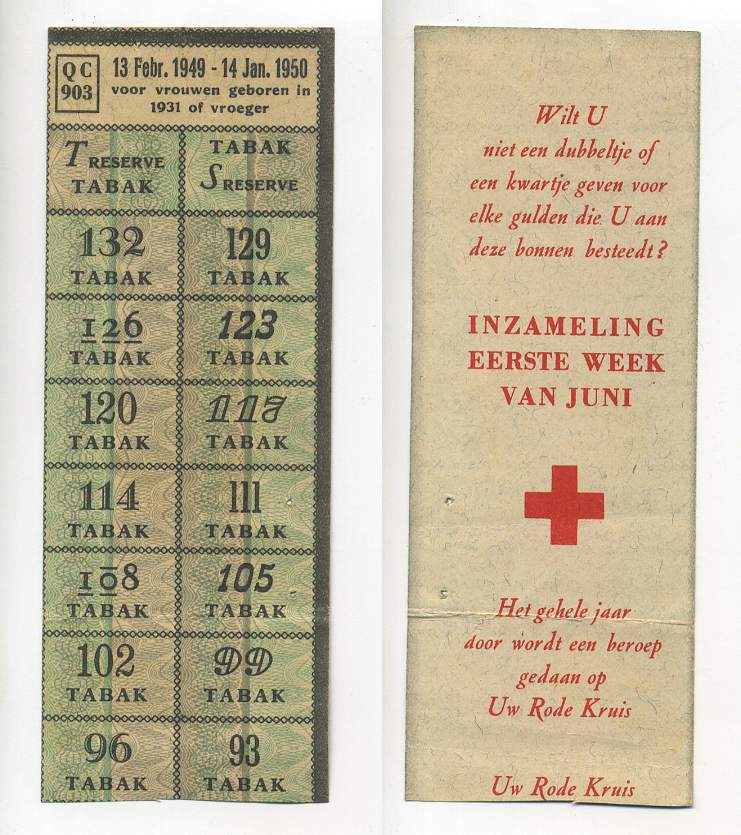 Нидерланды талоны на табак 1949-1950 бумага 6317-33-2-2