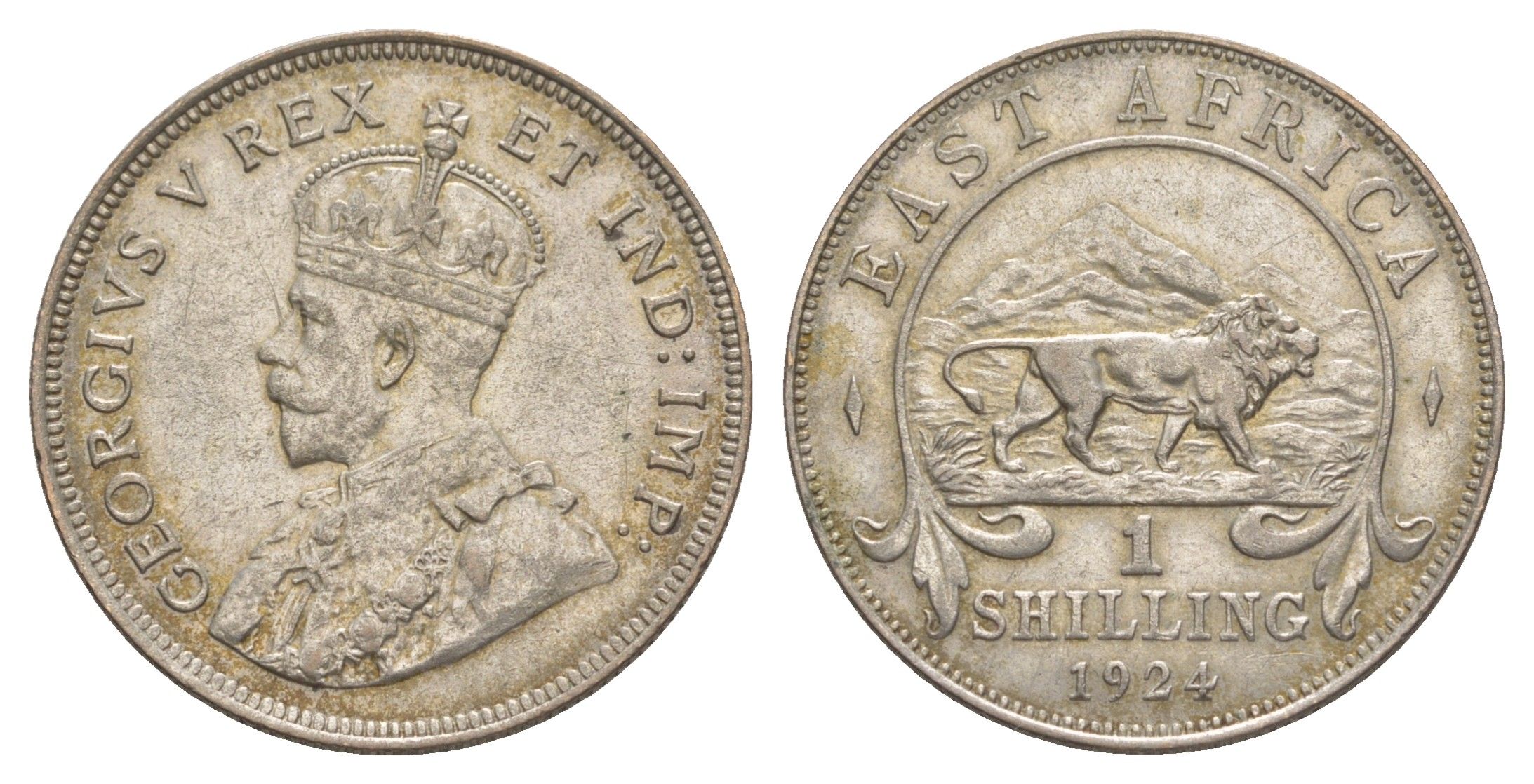 Британская Восточная Африка 1 шиллинг 1924 Георг V (1910-1936) KM 21 серебро 1527-1111
