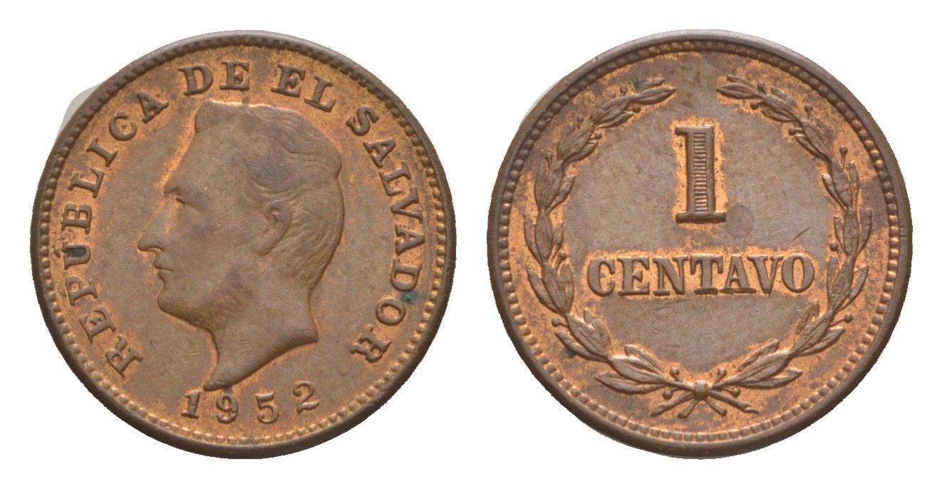 Сальвадор 1 сентаво 1952 KM 135.1 бронза 1522-445