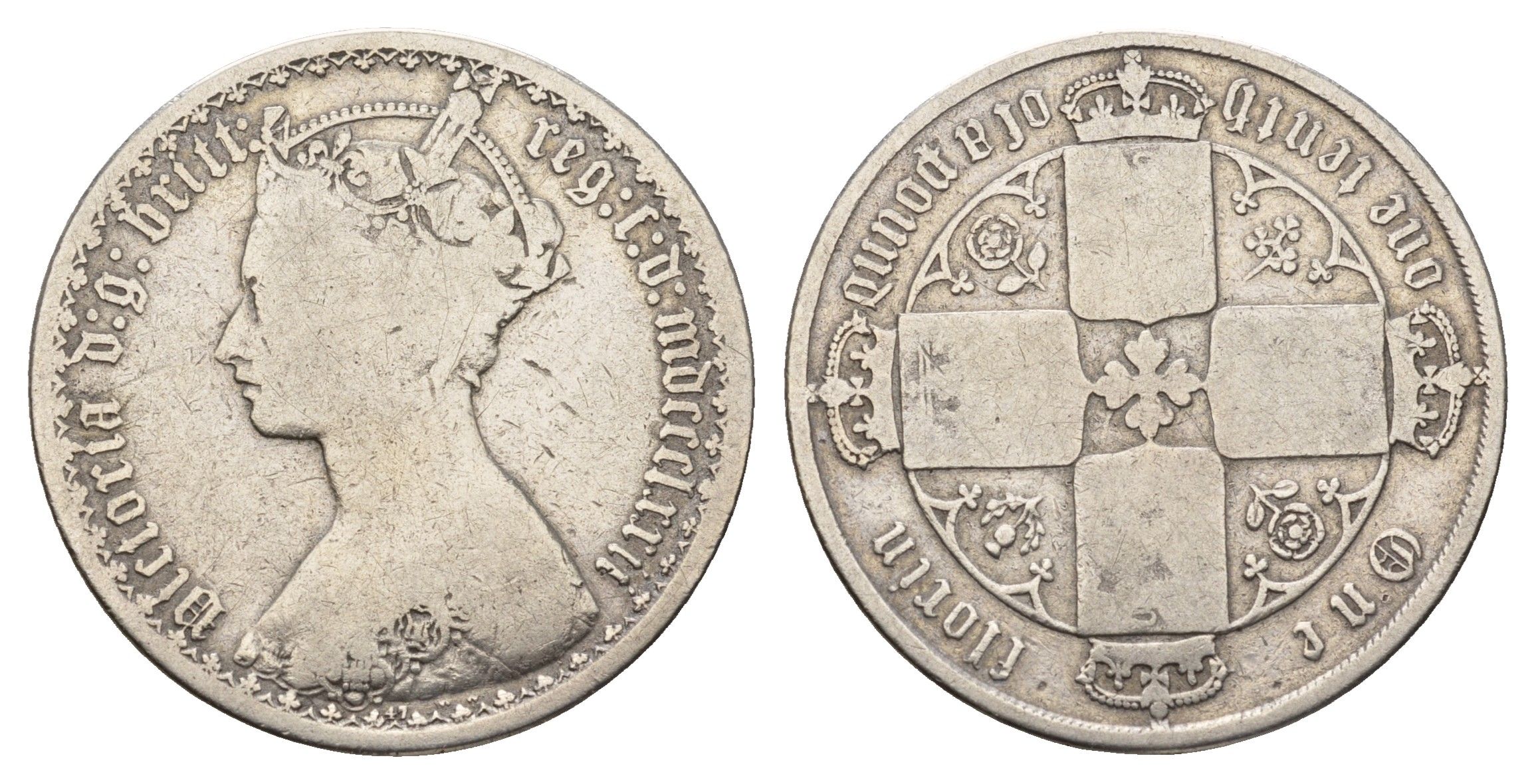 Великобритания 2 шиллинга (флорин) 1872 Виктория (1837-1901) KM 746.2, Spink 3893 серебро 443-1412