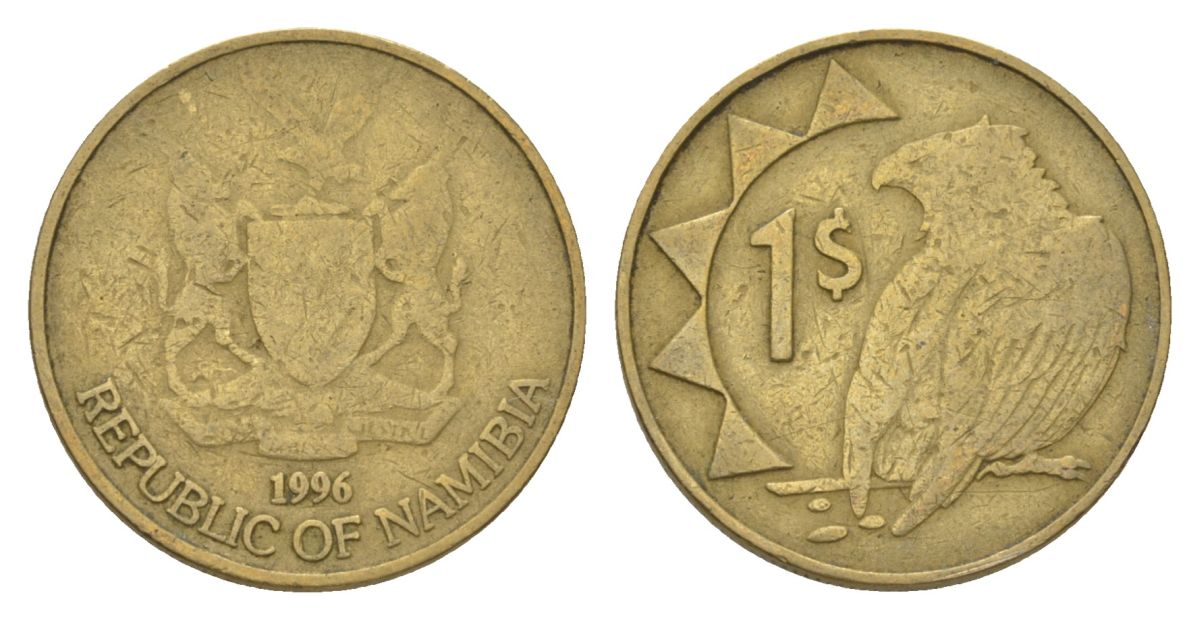 Намибия 1 доллар 1996 орел KM 4 латунь 4628-931