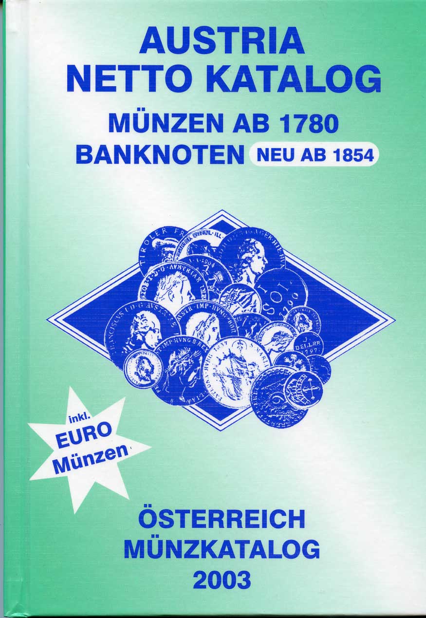 Austria netto katalog монеты с 1780, банкноты с 1854, 2003, 160 страниц, цветная печать 00-00