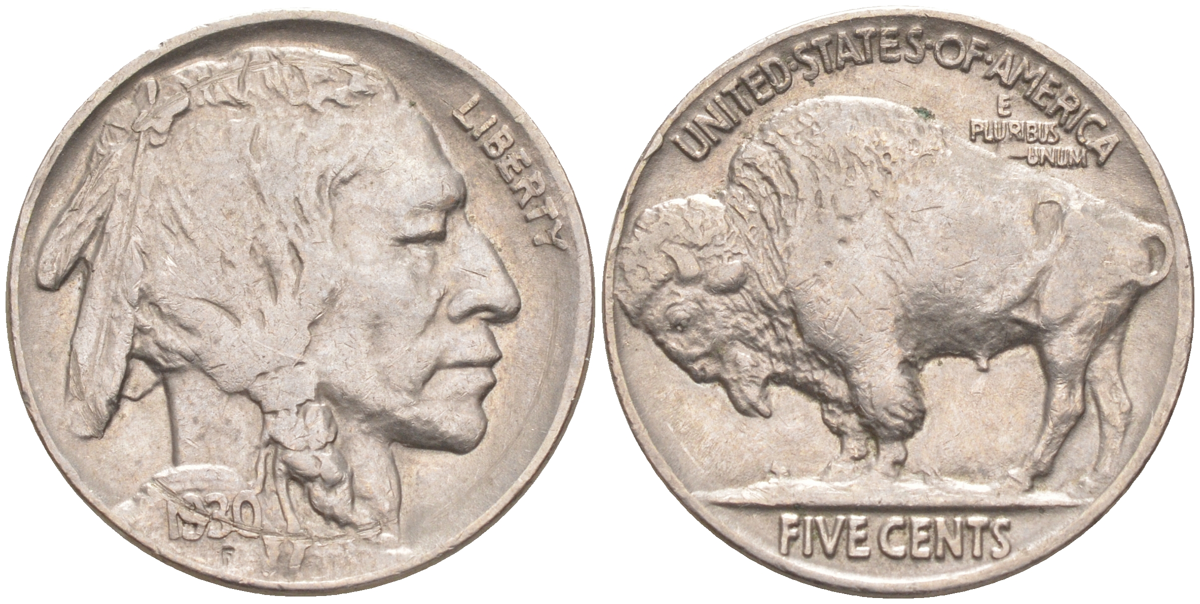 США 5 ЦЕНТОВ 1930 ИНДЕЕЦ, БИЗОН KM 134 медно-никель 106-246