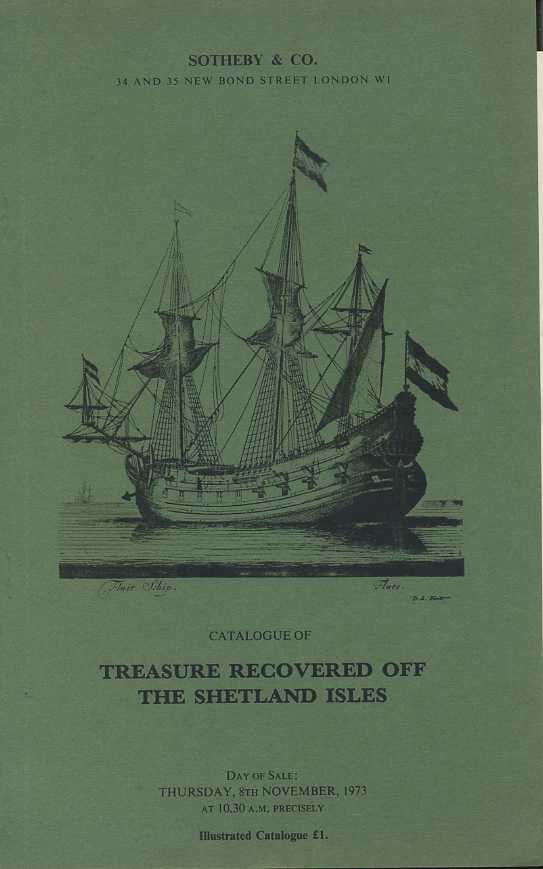SOTHEBY & CO КАТАЛОГ СОКРОВИЩ, ОБНАРУЖЕННЫХ НА ШЕТЛАНДСКИХ ОСТРОВАХ 26976 SOTHEBY & CO, CATALOGUE OF TREASURE RECOVERED OFF THE SHETLAND ISLES, 54 СТРАНИЦЫ + ИЛЛЮСТРАЦИИ английский 00-01-10-39