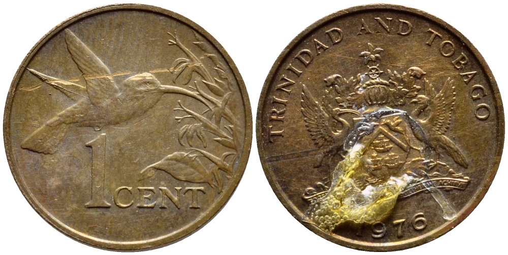 Тринидад и Тобаго 1 цент 1976 колибри KM 25 бронза 4396-955