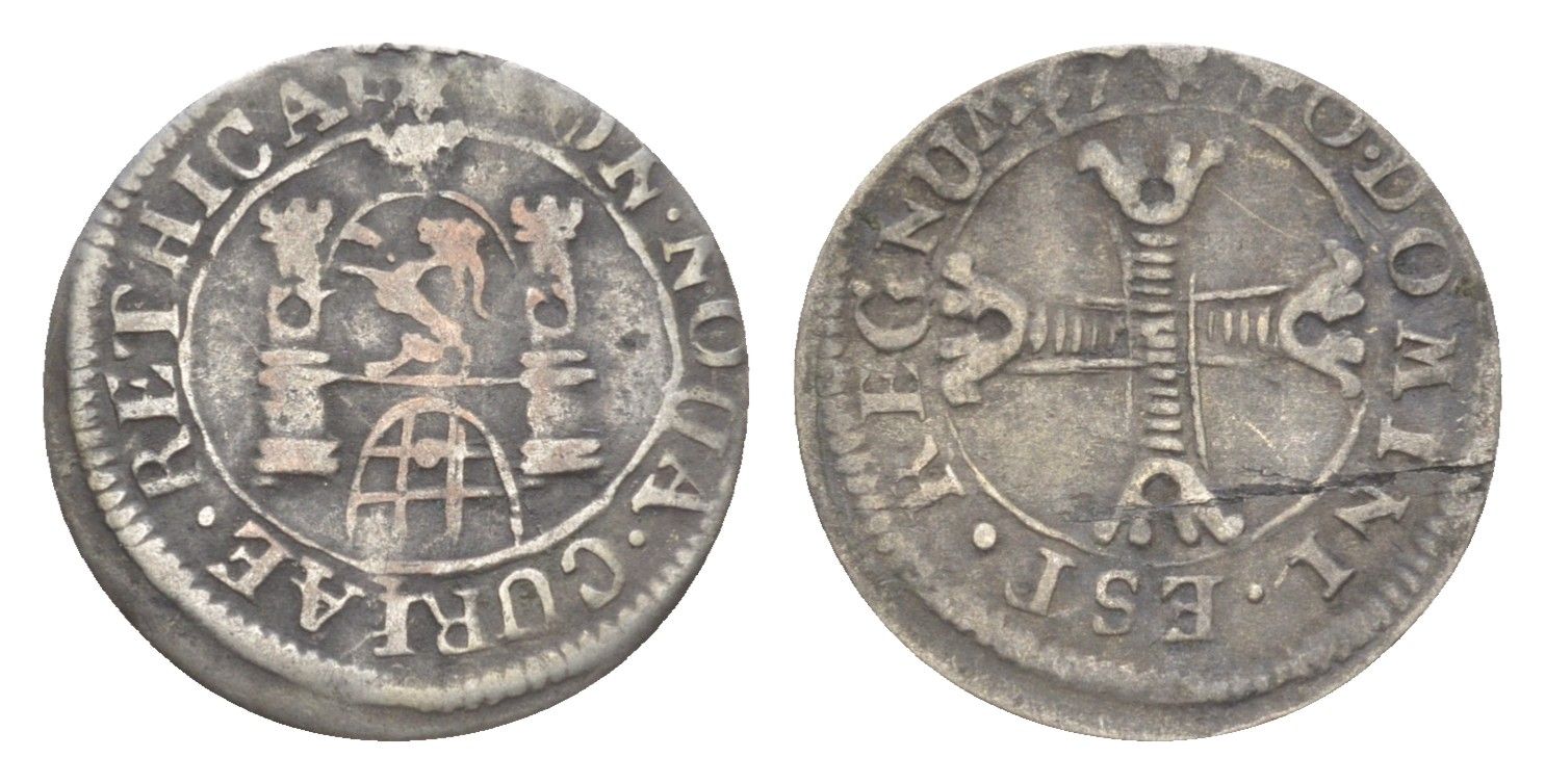 Швейцарские кантоны, Граубюнден, Кур 1 блутцгер 1705-1766 KM 263 серебро 603-921