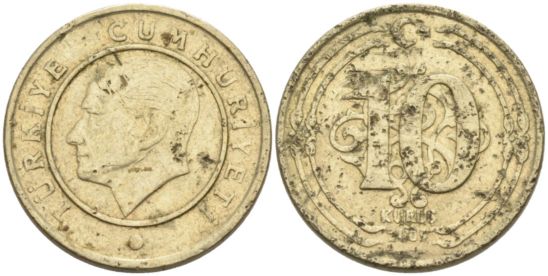 Турция 10 куруш 2009 Кемаль Ататюрк KM 1241 медь никель цинк 4567-726