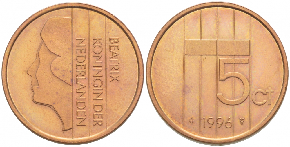 Нидерланды 5 центов 1996 Беатрикс (1980-2013) KM 202 бронза 4547-819