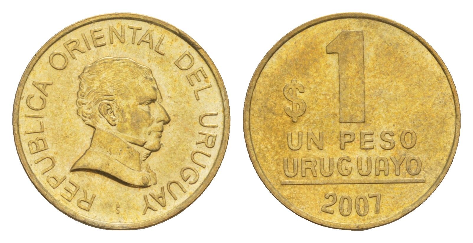 Уругвай 1 песо 2007 KM 103.2 алюминиевая бронза 4649-761