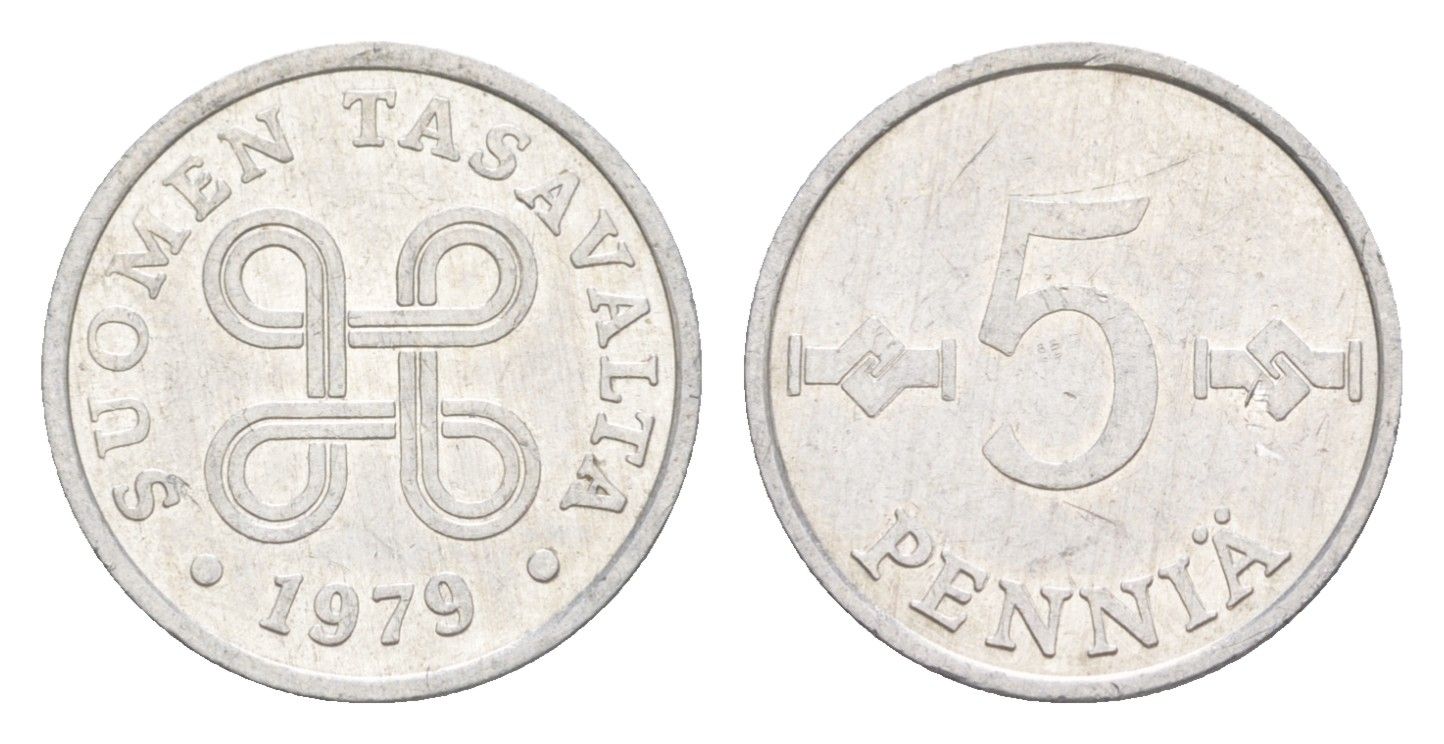Финляндия 5 пенни 1979 KM 45a алюминий aUNC 4647-312