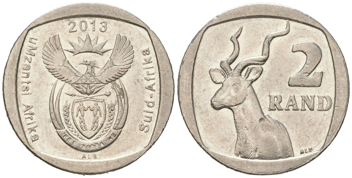 ЮАР 2 ранда 2013 KM 505 медь плакированная медно-никелем 4364-2427