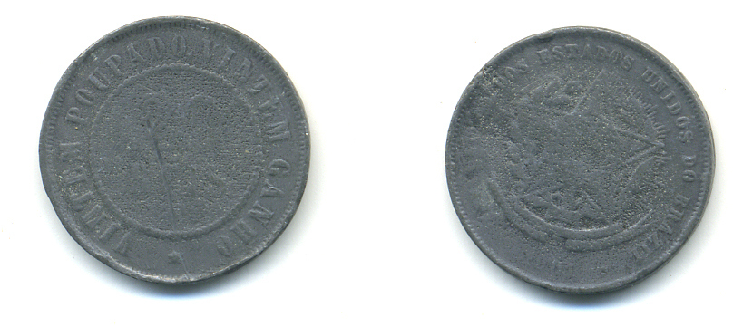 БРАЗИЛИЯ 20 РЕЙС 1901 свинцовая подделка того времени 89-1144