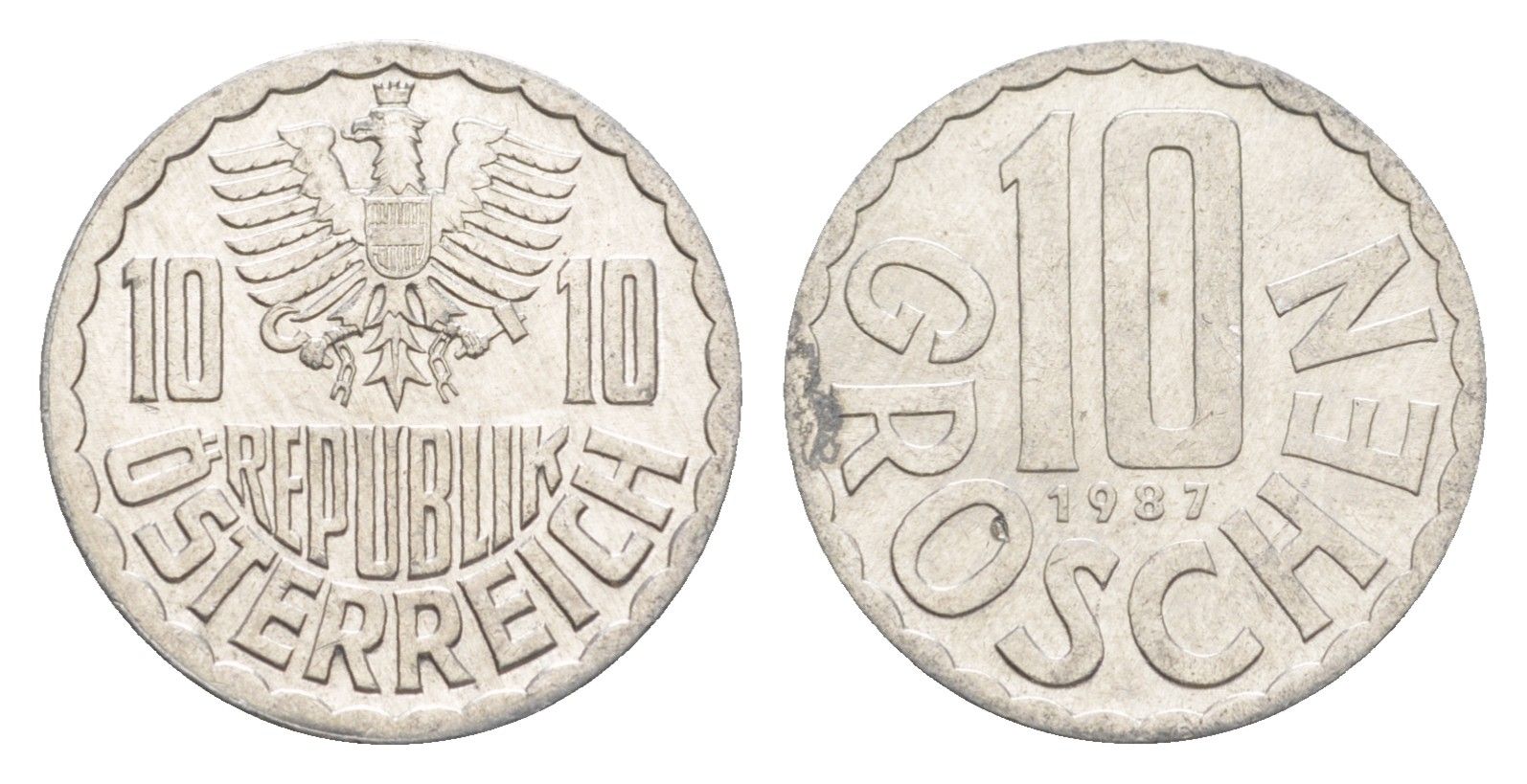 Австрия 10 грошей 1987 KM 2878 алюминий 4147-555