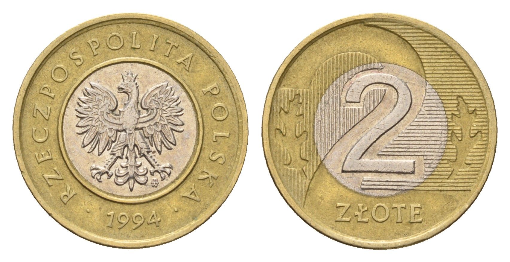 Польша 2 злотых 1994 Y 283 биметалл 4674-744