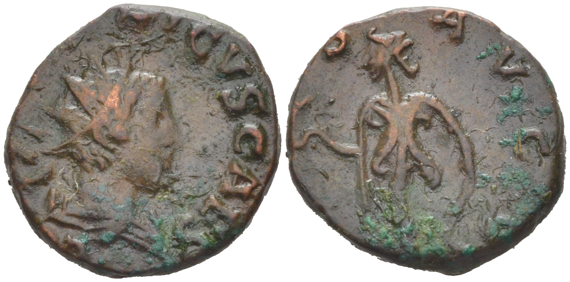 Римская Империя, императоры в Галлии антониниан 273 - 274 Тетрик II, C PIV ESV TETRICVS CAES, бюст цезаря / SPES AVGG, Спея, персонификация Надежды, Августа Треверов RIC 270 биллон 1073-24-102