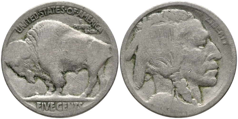 США 5 центов ND индеец, бизон KM 134 медно-никель 4175-726