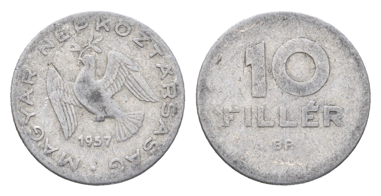 Венгрия 10 филлеров 1957 BP KM 547 алюминий 4664-965