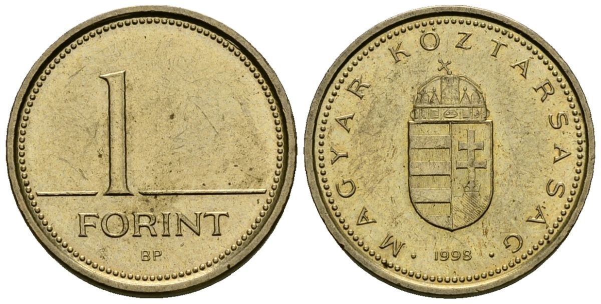 Венгрия 1 форинт 1998 KM 692 латунь 4136-112