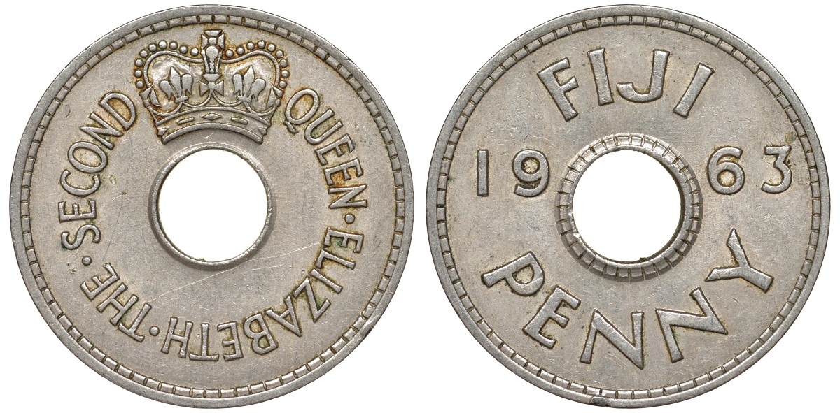 Фиджи 1 пенни 1963 Елизавета II (1952- ) KM 21 медно-никель 51-4146