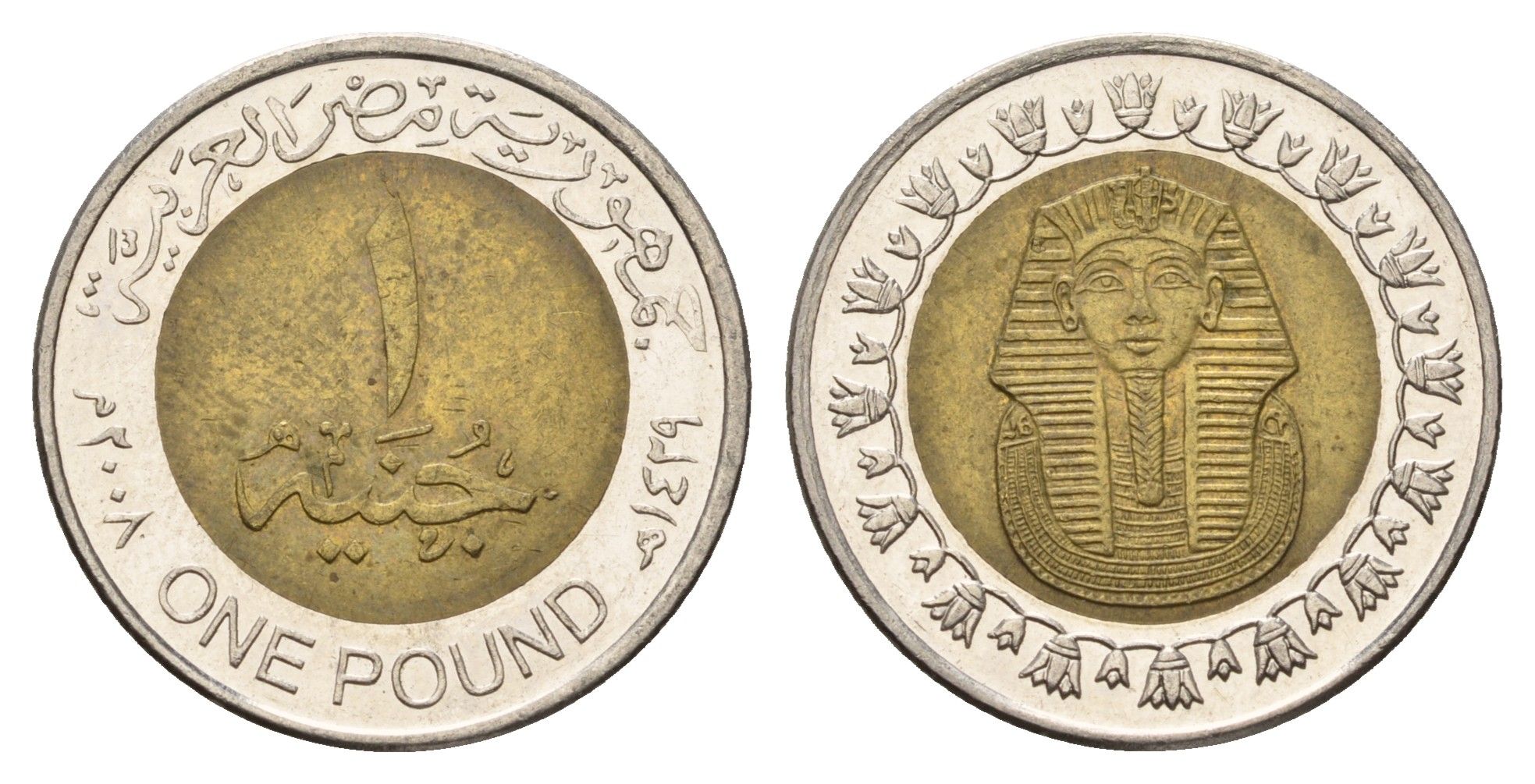 Египет 1 фунт 2008 сфинкс KM 940a биметалл 4673-843