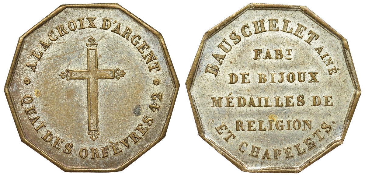 Франция жетон ND мастерская ювелирных изделий, религиозных медалей и четок KM 4121-547